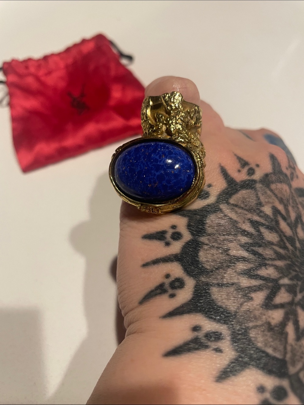 YSL Artsy Ring with Lapis Stone size 6
